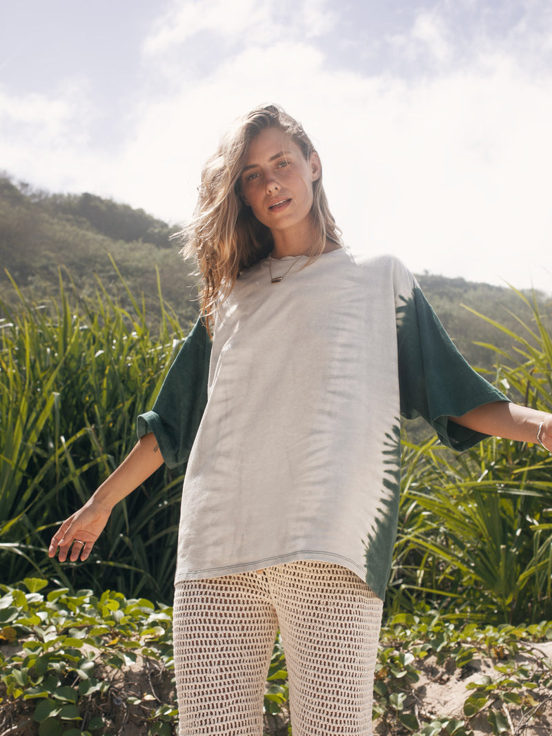 tie dye cotton hemp tee
