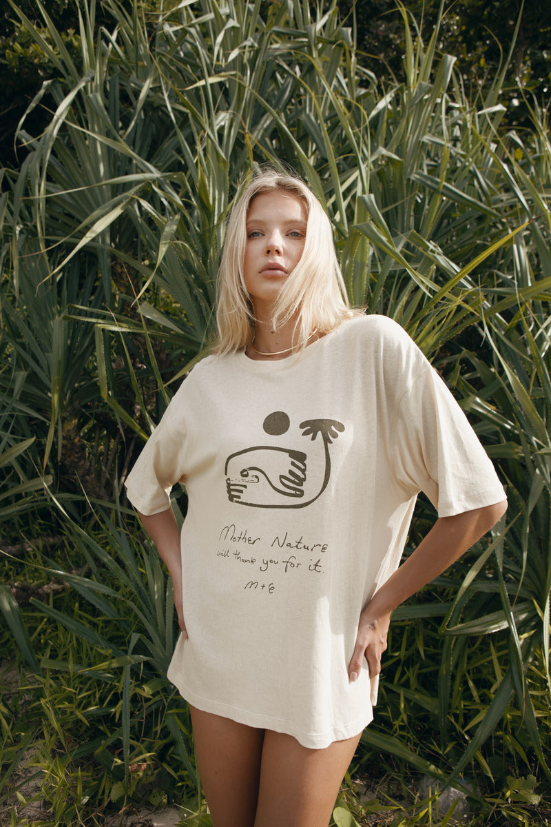 women's cotton hemp t-shirt with artist print