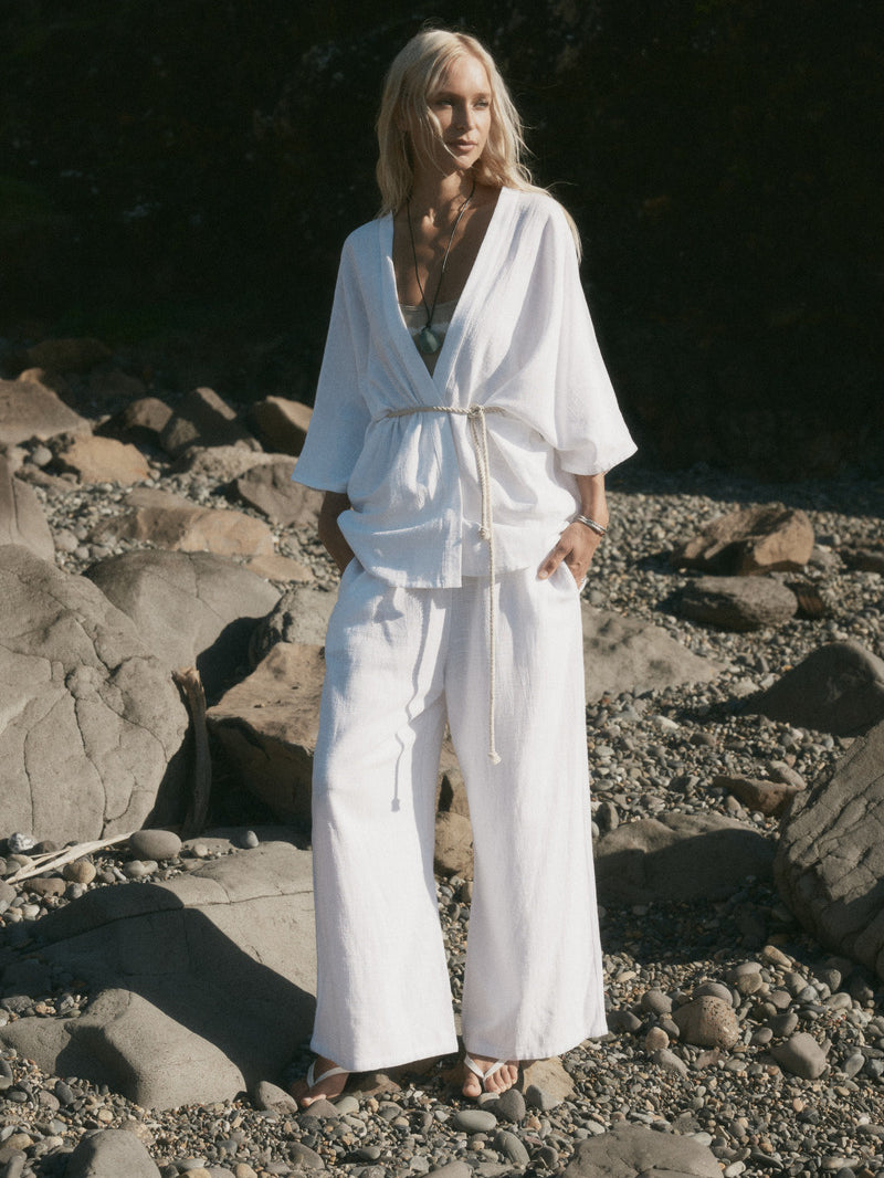 womens white kimono set