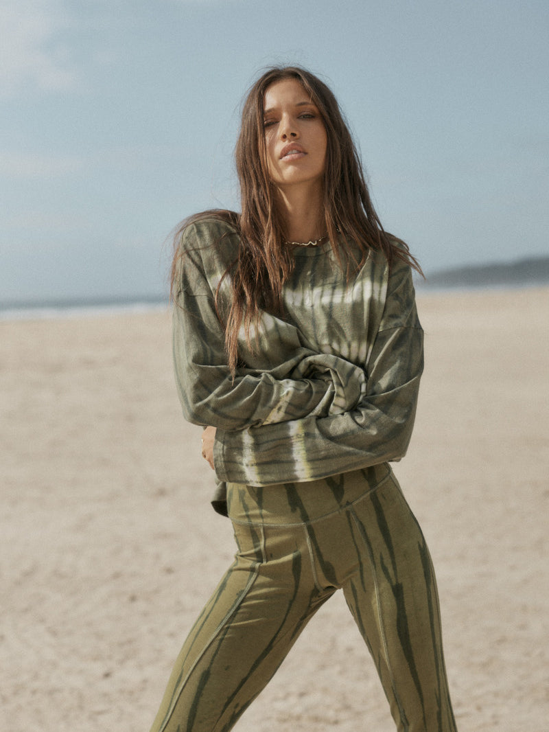 womens cotton olive tie dye pant