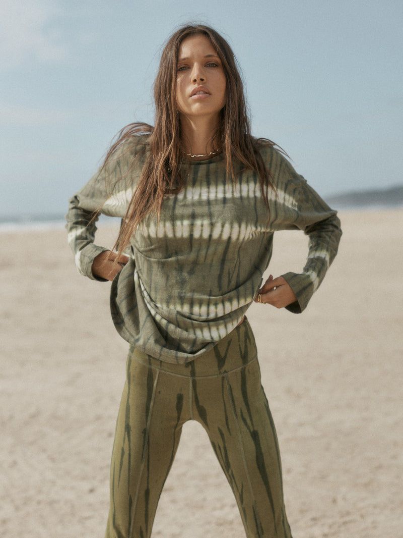 womens cotton olive tie dye pant