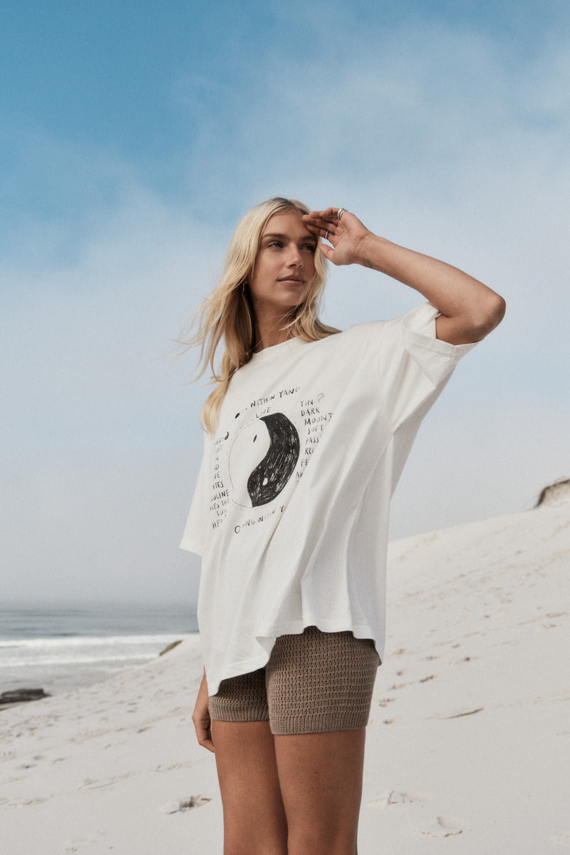 womens cotton mocha knit short side view