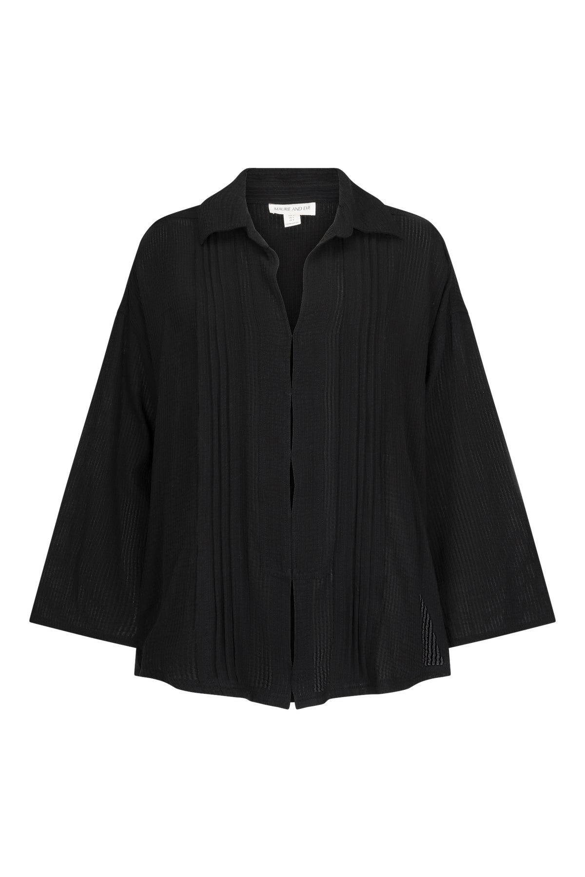 womens cotton black shirt front view
