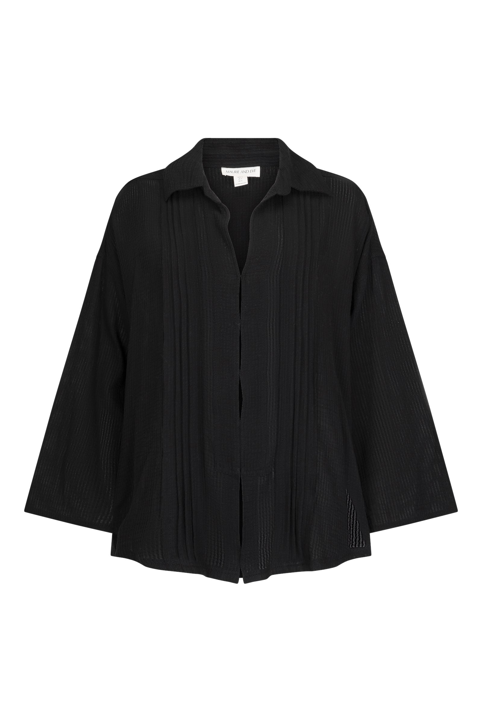 womens cotton black shirt front view