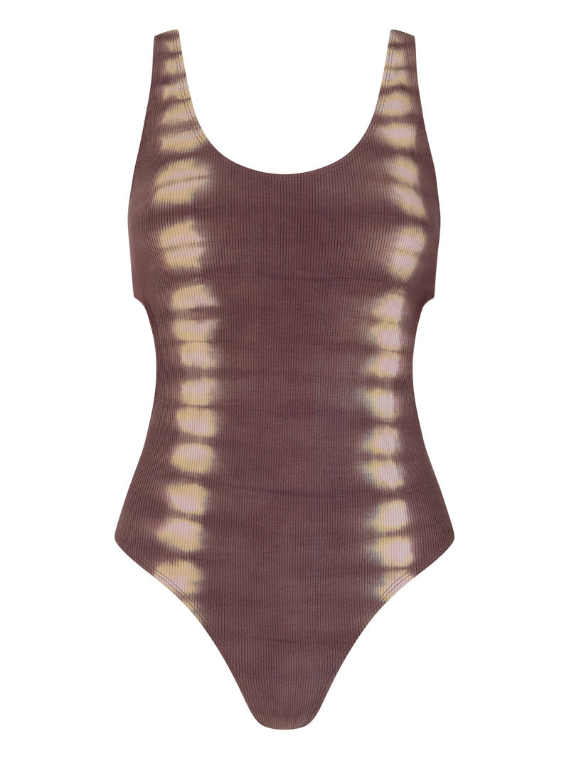 WOMENS COTTON tie dye mauve bodysuit