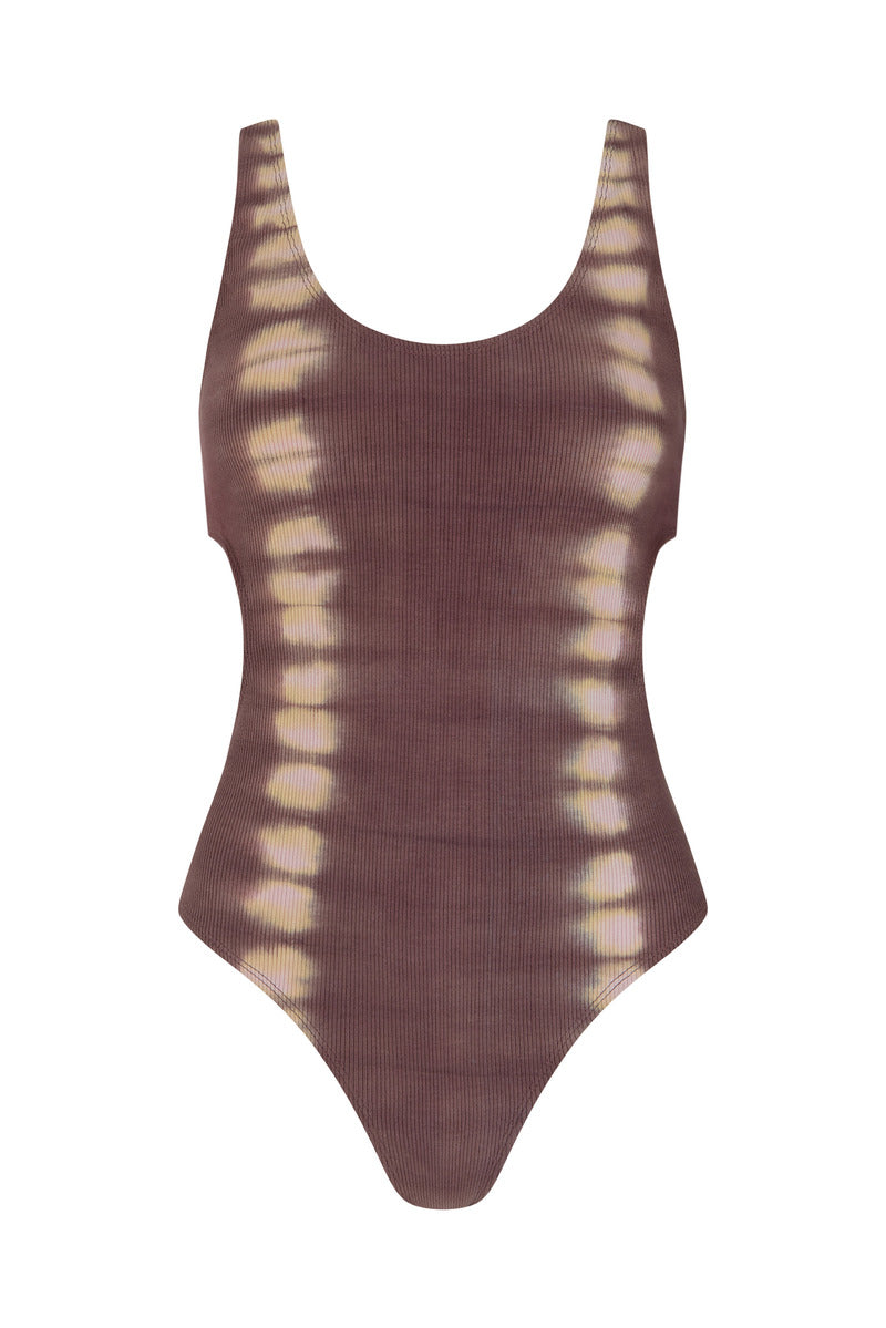WOMENS COTTON tie dye mauve bodysuit