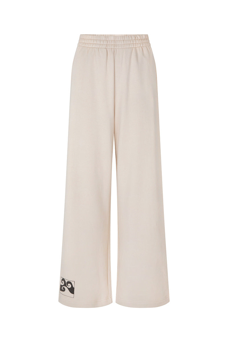 womens natural cotton terry tracksuit pant front view