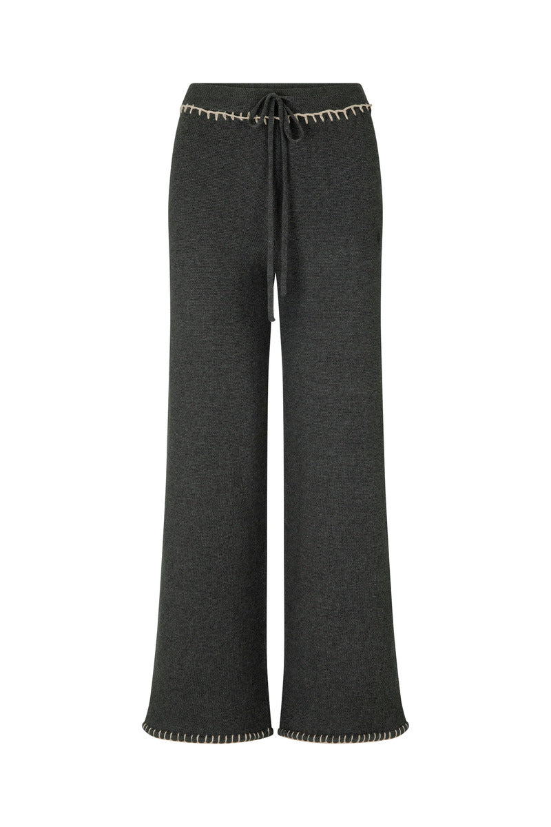 womens charcoal cotton pant front view