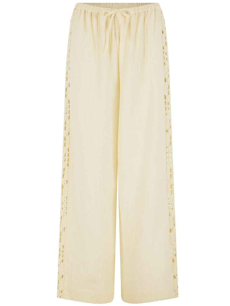 womens cotton crochet pant front view