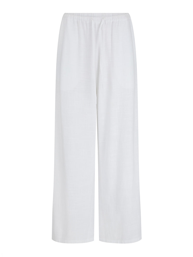 womens white cotton palazzo pant front view
