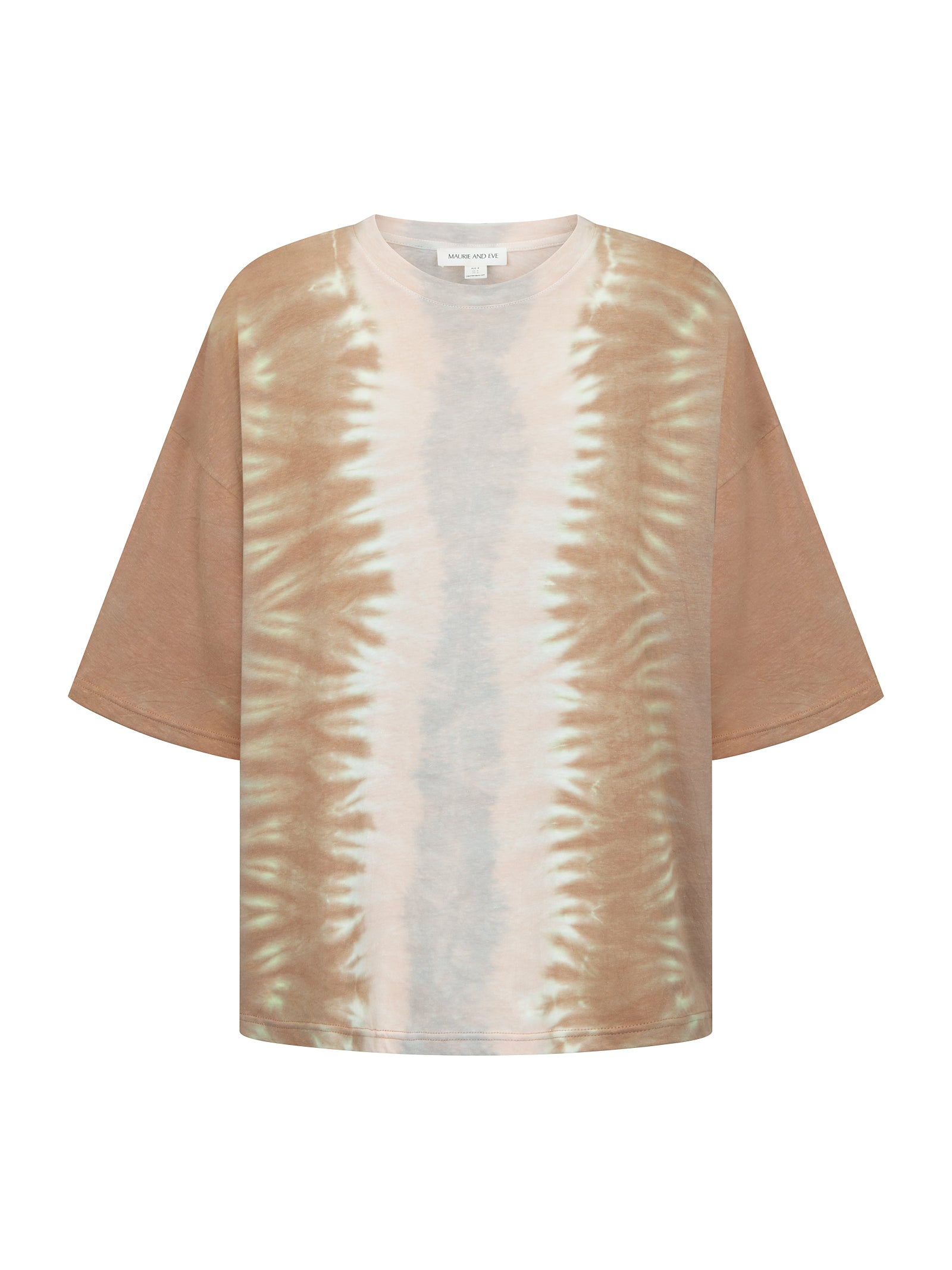 Women's cotton hemp rust tie dye tee front view