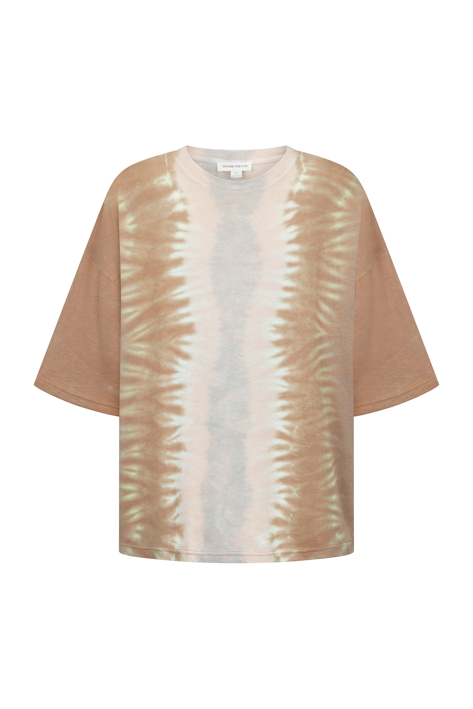 Women's cotton hemp rust tie dye tee front view