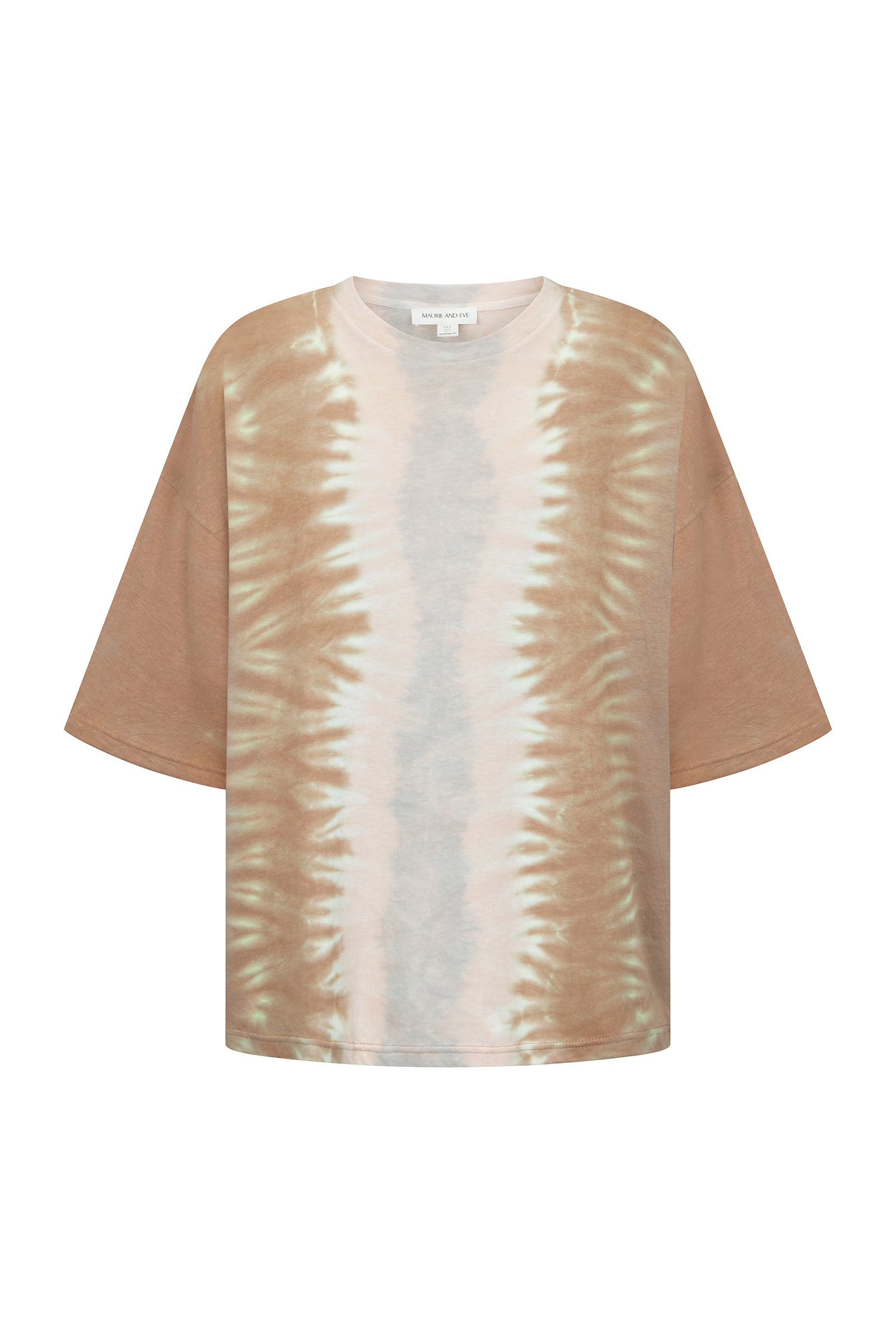 Women's cotton hemp rust tie dye tee front view