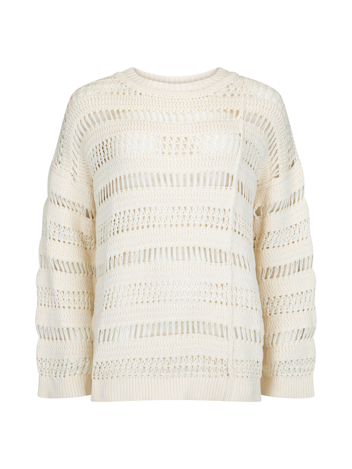 Women's cotton knit cream jumper front view