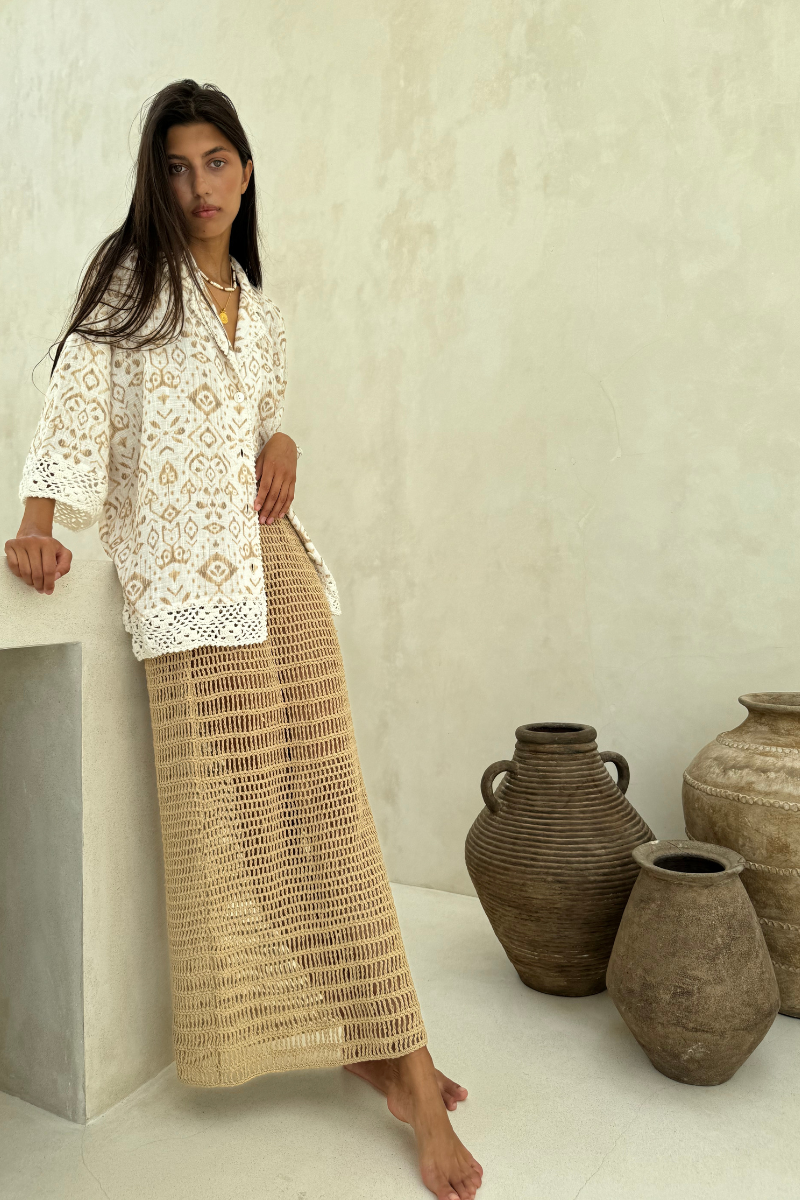 model wearing cute summer set