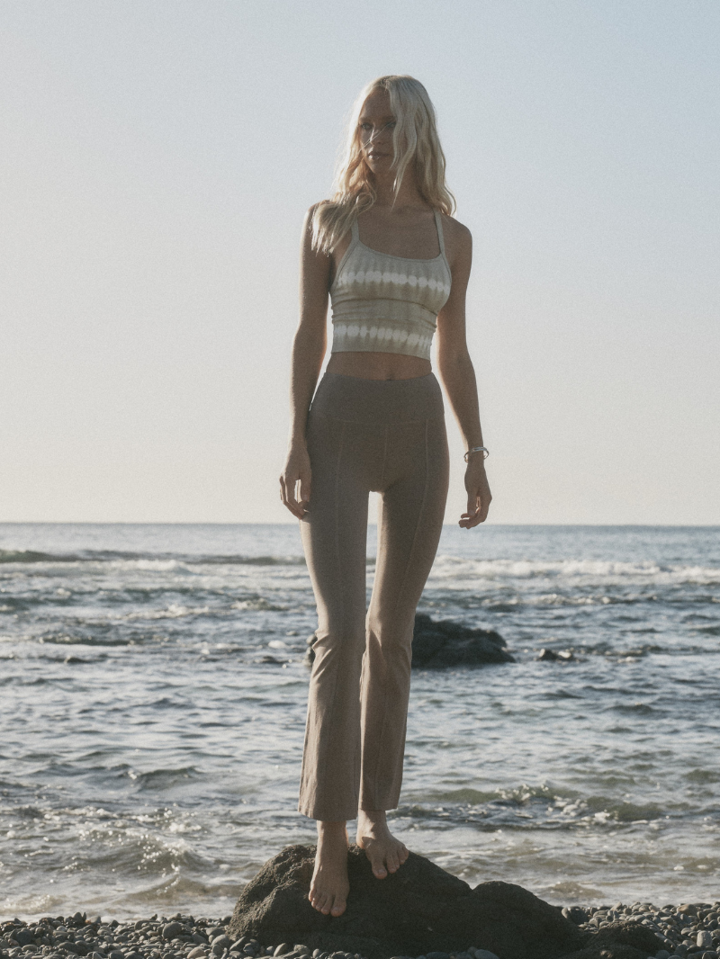 brown stretch pant front view