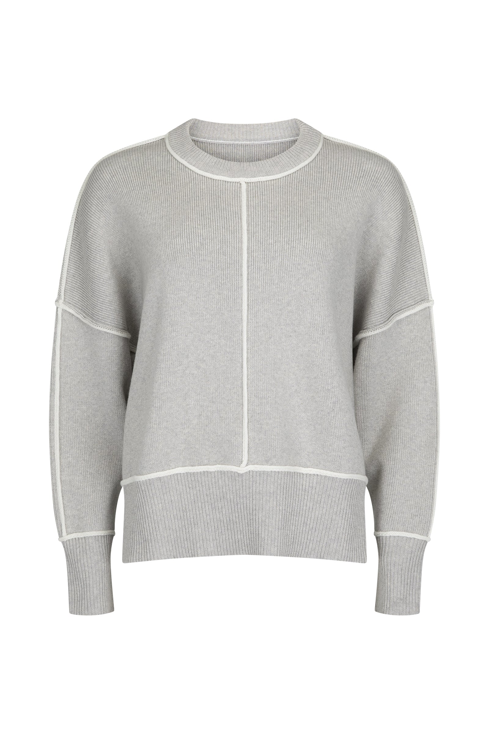Women's grey organic cotton jumper front view