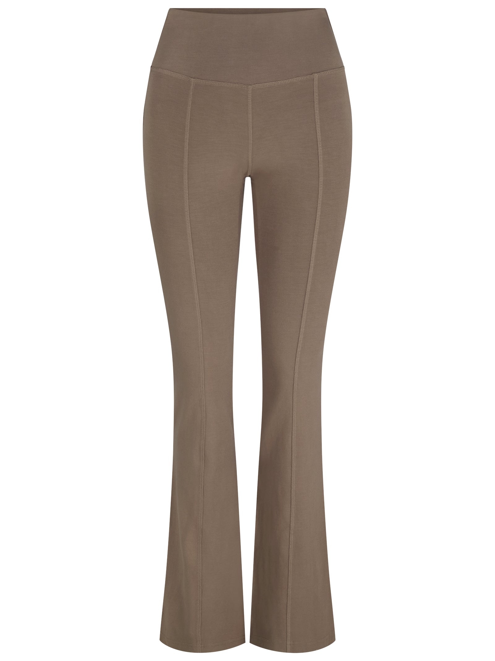 womens brown stretch pant front view