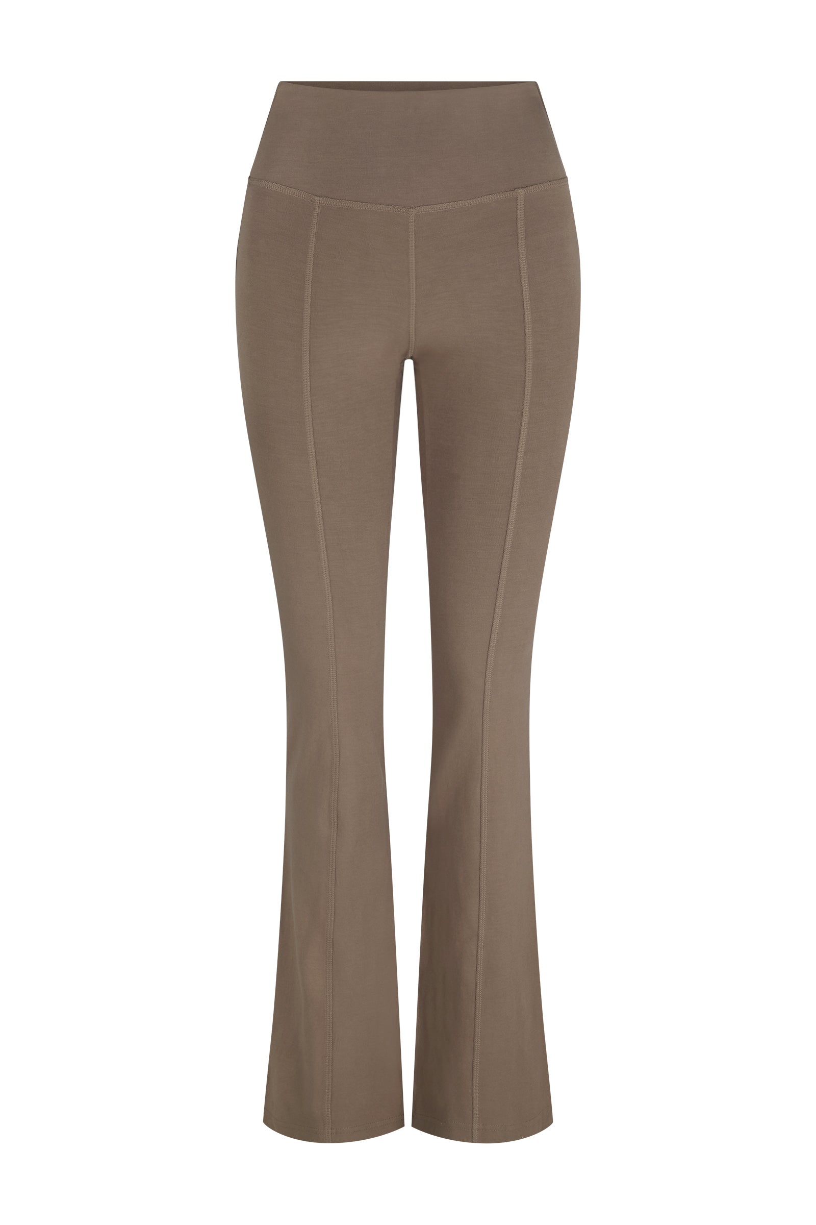 womens brown stretch pant front view