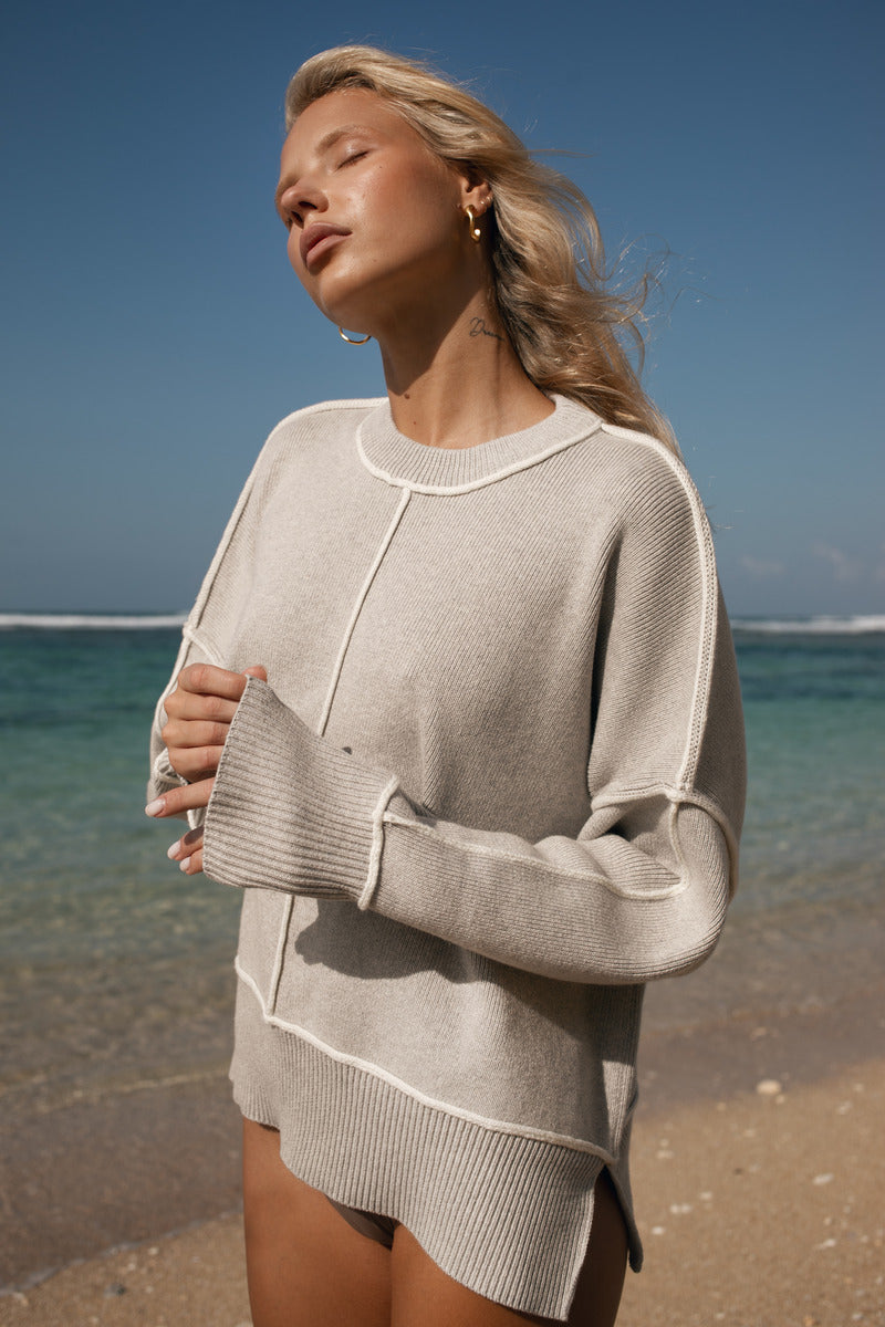 Women's grey organic cotton jumper