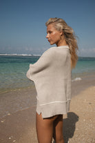 Women's grey organic cotton jumper back view