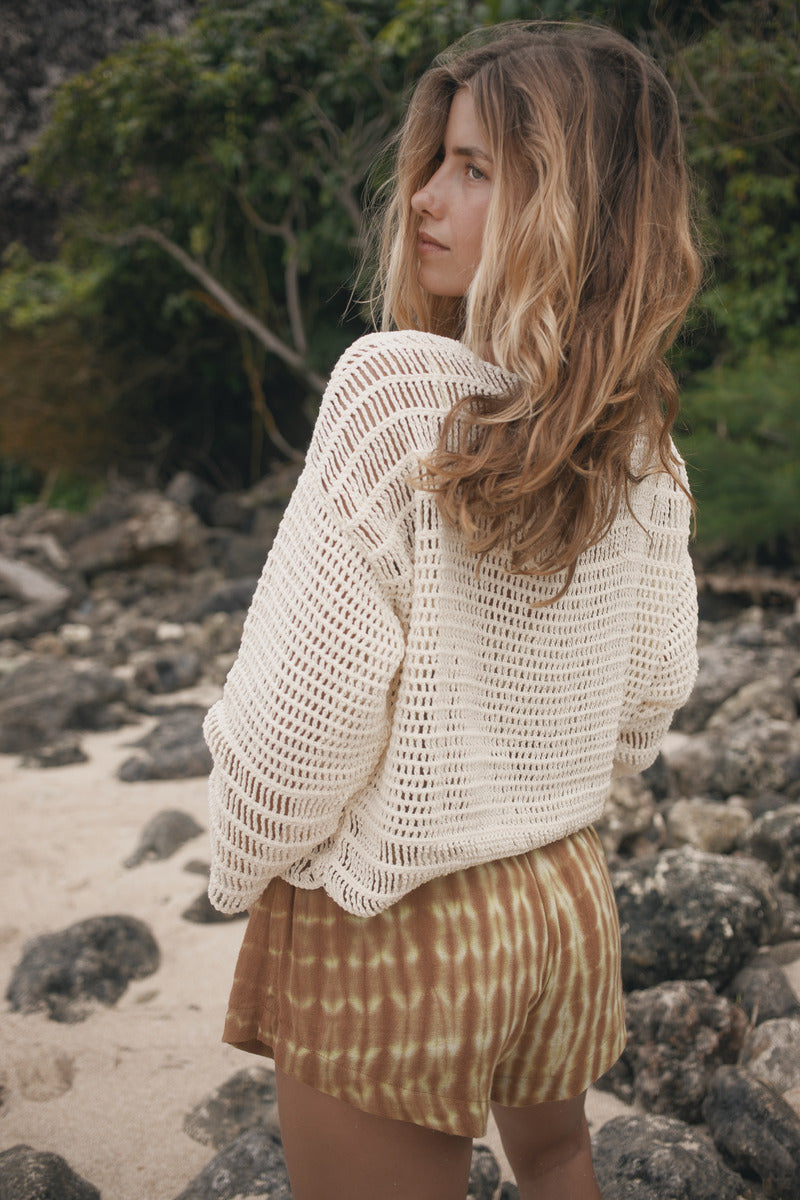 womens white cotton crochet top