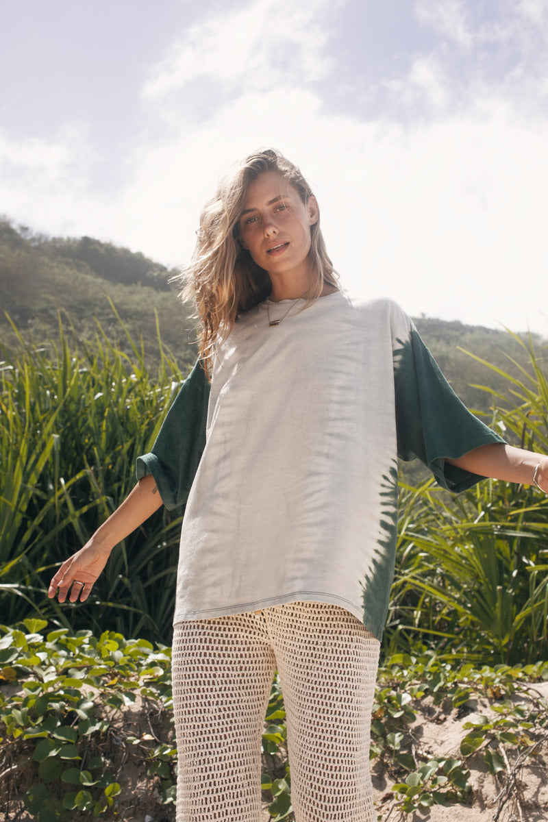 tie dye cotton hemp tee 