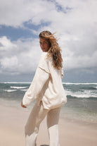 Matching cotton cream knit set