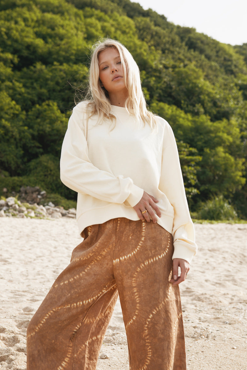 Women's cotton terry jumper front view