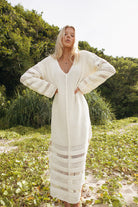 Womens white cotton knit dress 