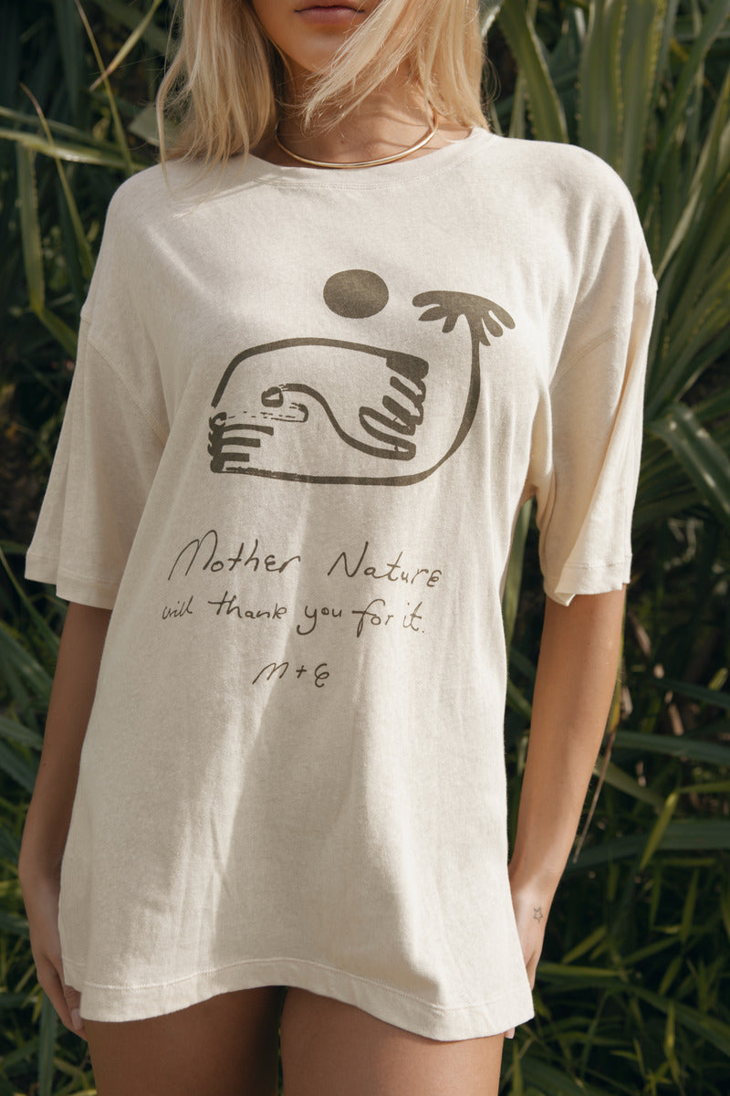 women's cotton hemp t-shirt with artist print