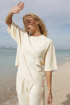 Women's cotton terry top front view