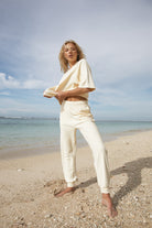 Women's cotton terry butter hue pant