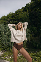 Womens organic cotton beige jumper