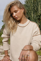 Womens organic cotton beige jumper