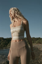 womens taupe tie dye bralette front view