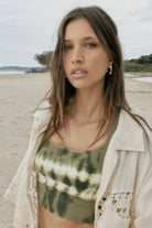 womens cotton spandex olive bralette 