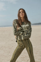 womens cotton olive tie dye pant