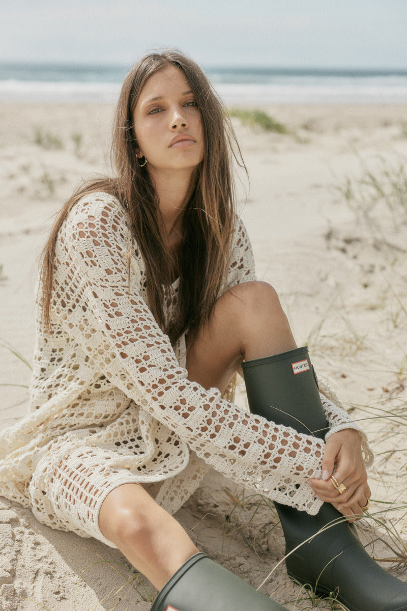 SUNDANCE CROCHET DRESS -CREAM