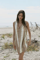 Cotton tie dye mini dress front view