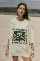 Mint Tie dye tee artist print tee front view