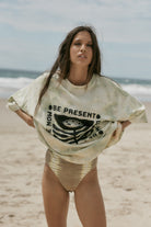 Cotton mint tie dye tee front view 