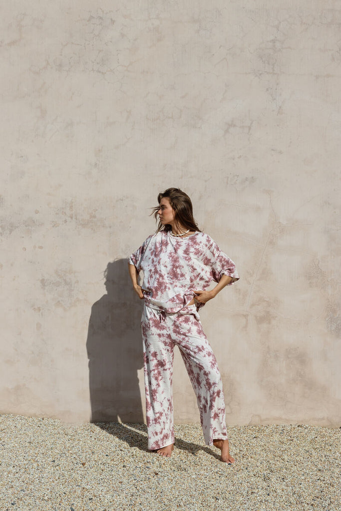womens hemp pant tie dye print 