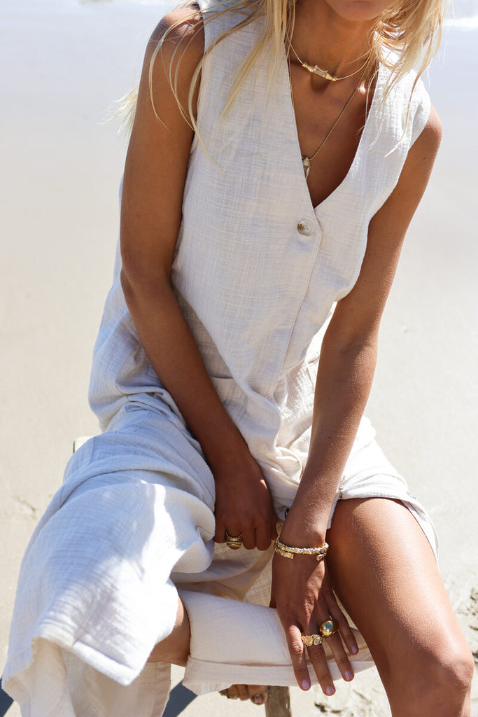 womens maxi dress pocket feature cream hue