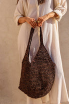 womens woven bag chocolate 