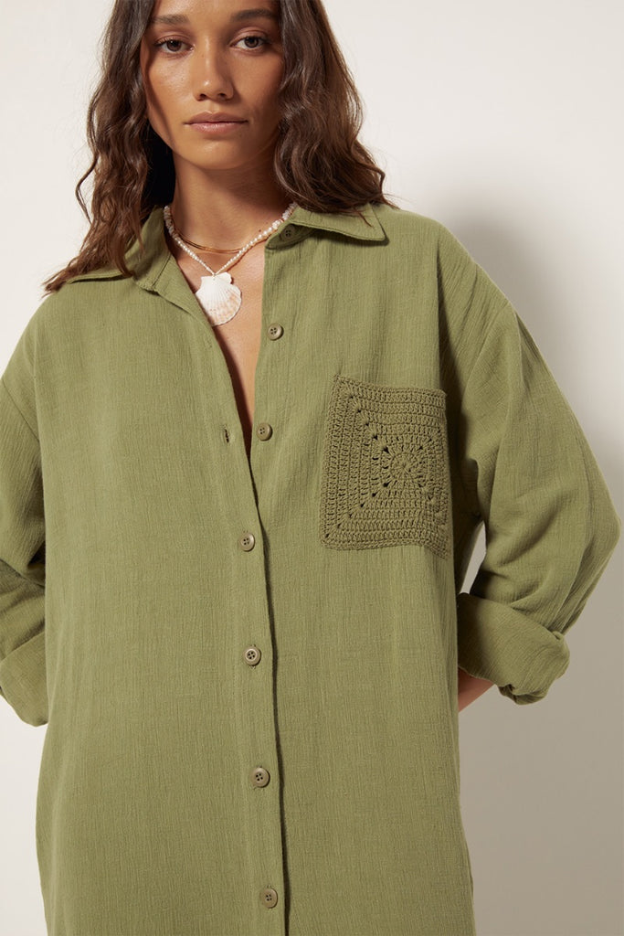 womens long sleeve button maxi dress khaki 