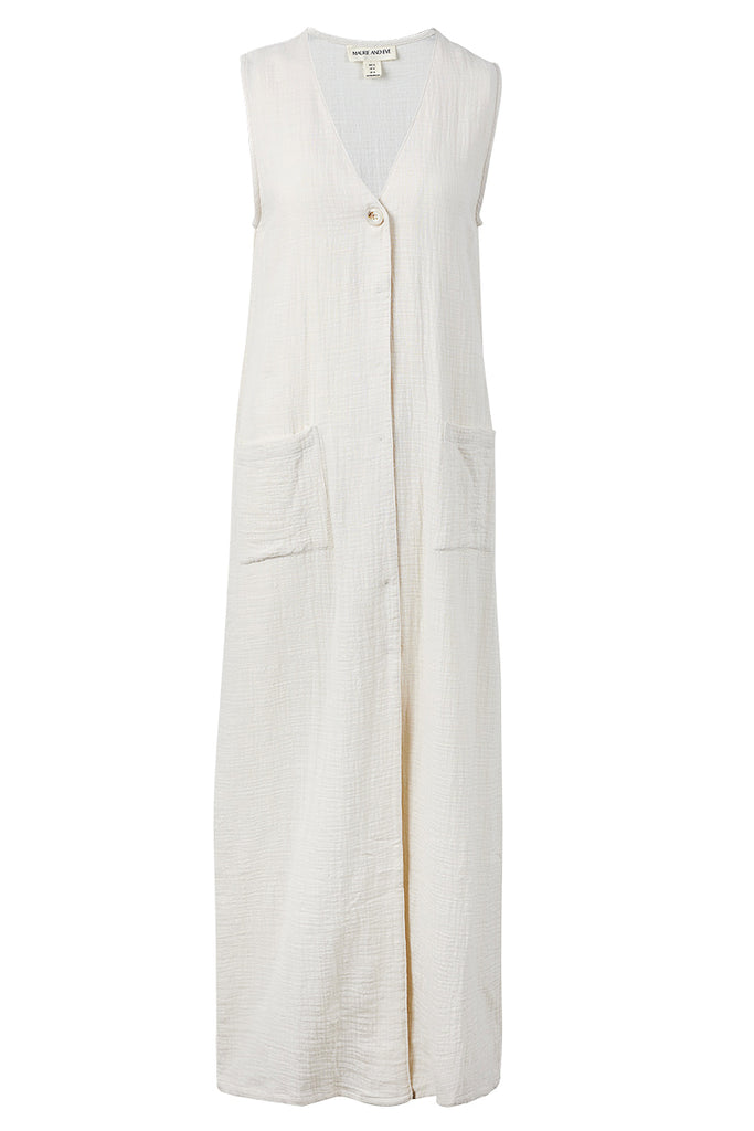 womens maxi dress pocket feature cream hue
