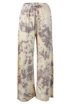 womens cotton hemp tie dye taupe pant, front view