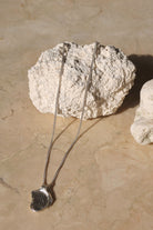 925 Solid Silver necklace with textured pendant 