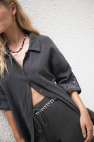 womens cotton shirt with hand embroidery